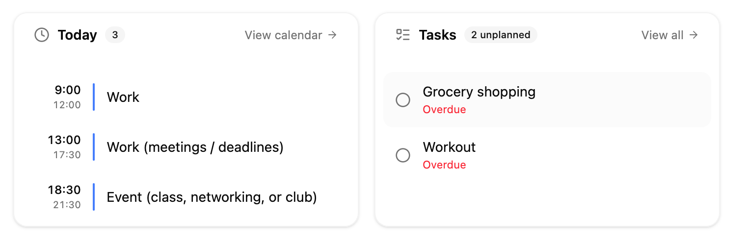 Your week, automatically organized